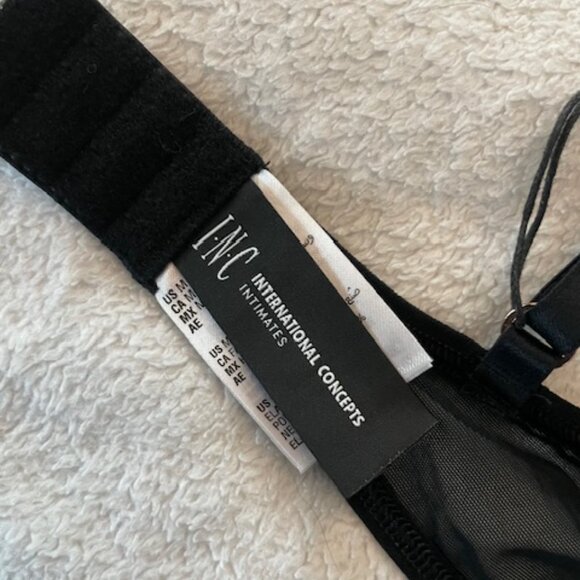 NWT INC Black Bra Underwire Unpadded Size Medium 34B 34C 36B Minimalist $20 - Picture 4 of 5